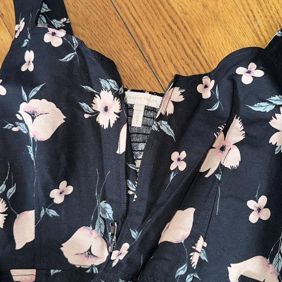 Rebecca Taylor Daniella Floral Linen blend Cropped Waist Tie Jumpsuit spring - Picture 3 of 7